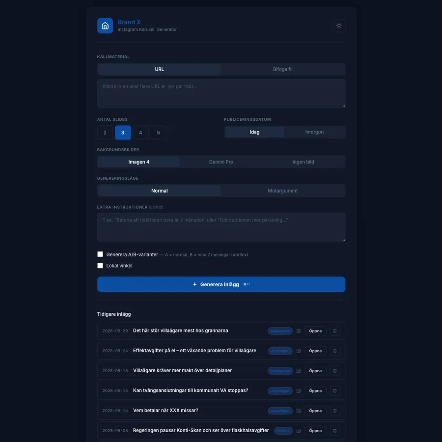 Automated Instagram Carousel main preview